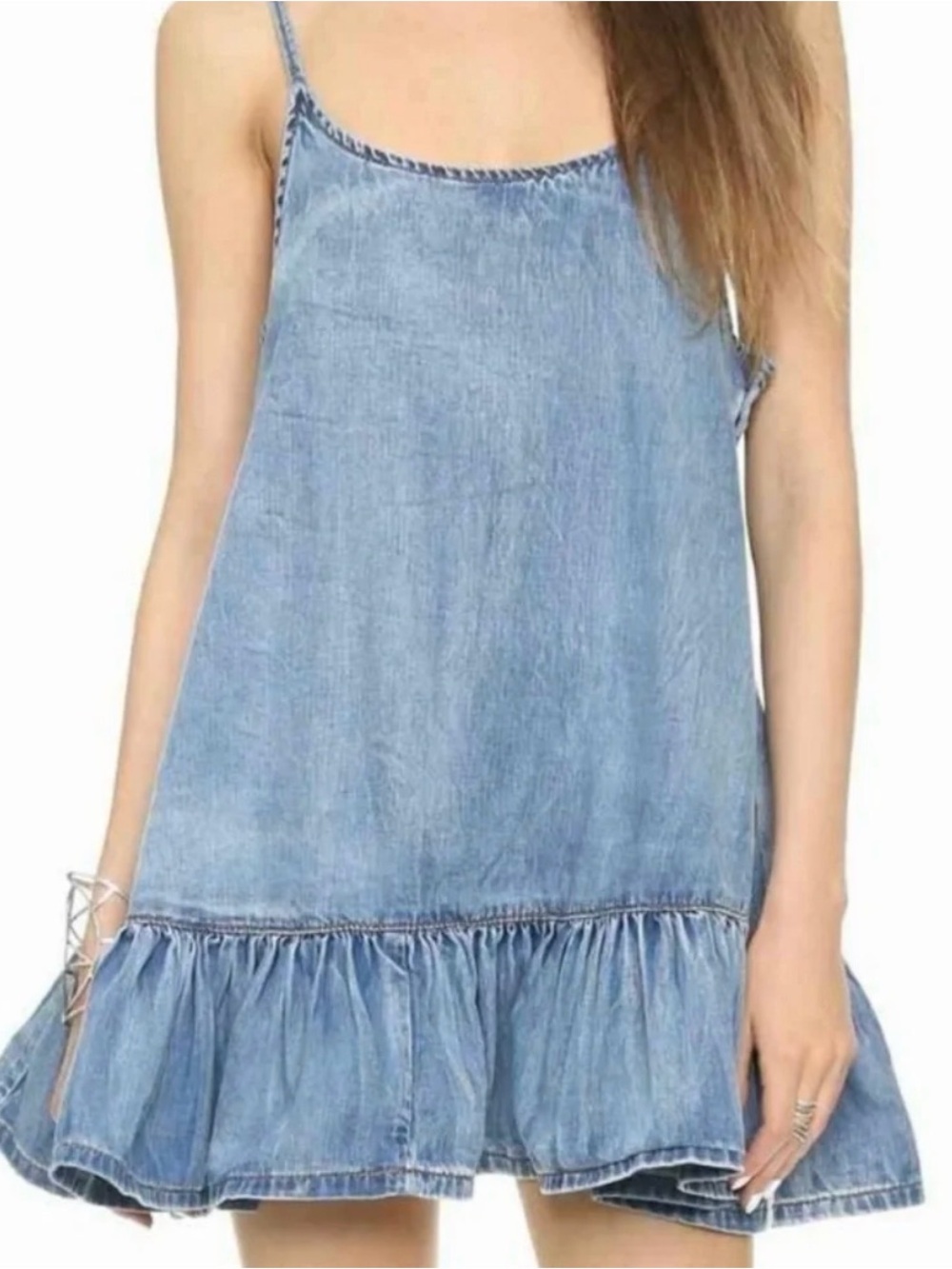 One X OneTeaspoon Babydoll Denim Ruffle dress